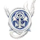 navy tattoo, anchor clutched by eagle with USN underneath, tentacles holding trident, 2 swallows tattoo design idea