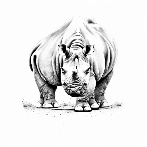 white rhino masculine tattoo design idea