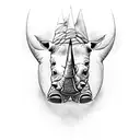 white rhino masculine tattoo design idea