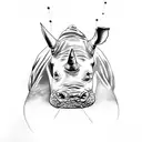 white rhino masculine tattoo design idea