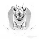 white rhino masculine tattoo design idea