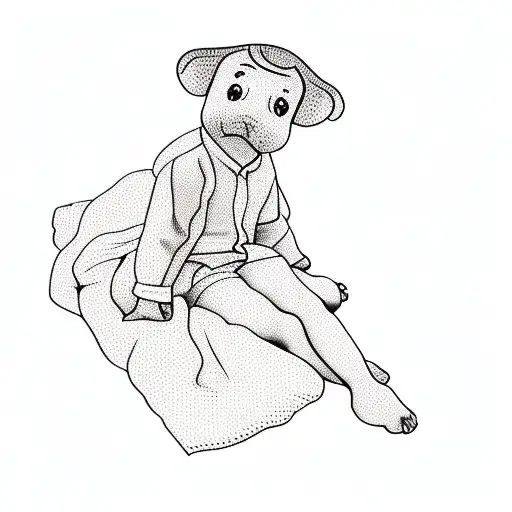 a boy laying on a blanket tattoo design idea