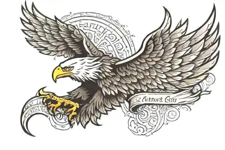 eagle wing with the scripture romans 8:18 inside of it tattoo design idea