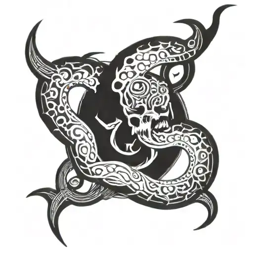 demonic symbols tattoo design idea