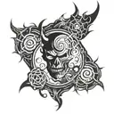 demonic symbols tattoo design idea