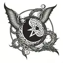 demonic symbols tattoo design idea