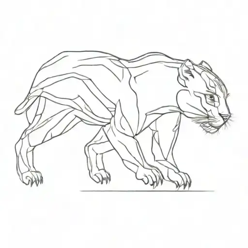 black panther walking tattoo design idea