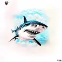 diving sleeve with shark treasure  tattoo design idea