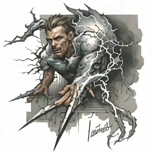 Dare you to move with a lightning bolt in place of the last 'e' tattoo design idea