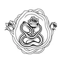 Snake with roses tattoo design idea
