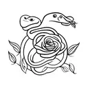 Snake with roses tattoo design idea