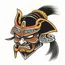 just a mask, a samurai mask tattoo design idea