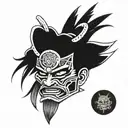 just a mask, a samurai mask tattoo design idea