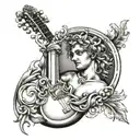 greek god apollo lyre sun tattoo design idea
