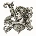 greek god apollo lyre sun tattoo design idea