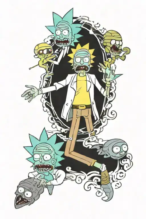 rick and morty tattoo design idea
