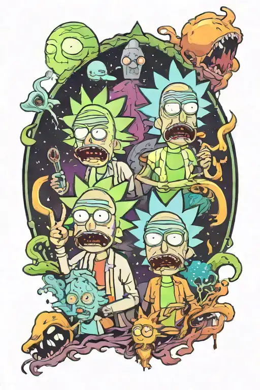 rick and morty tattoo design idea
