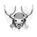 Montana state border with bison skull tattoo design idea