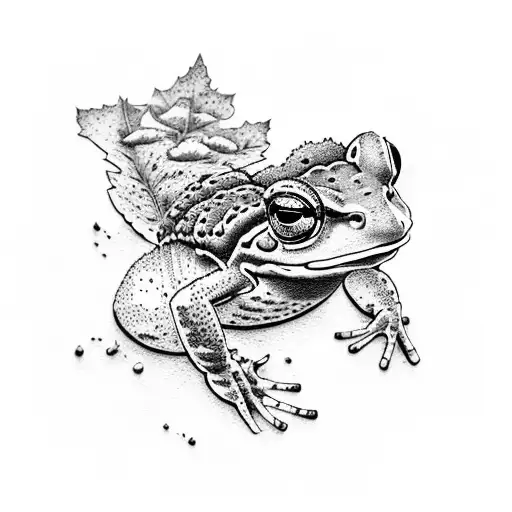 toad on Aspen leaf tattoo design idea