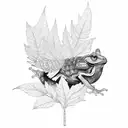 magpie, Aspen leaf, frog, tortoise  tattoo design idea