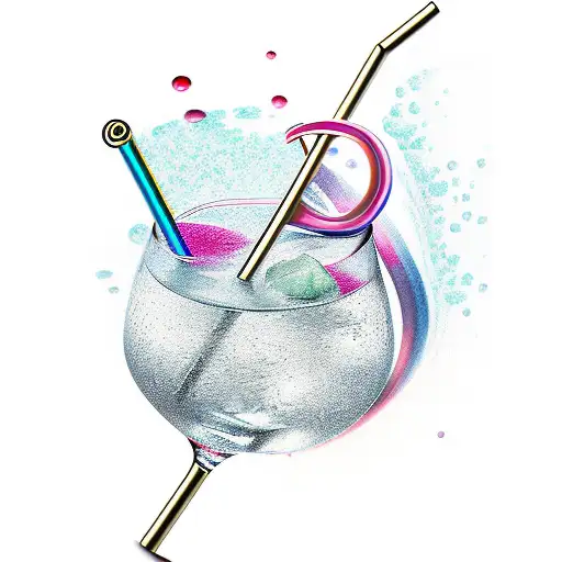Cocktail glass with a twist tattoo design idea