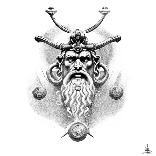 Poseidon ship taras tattoo design idea