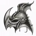 sparta helmet and a dragon flying tattoo design idea