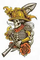 Firefighter skeleton st. florian tattoo design idea