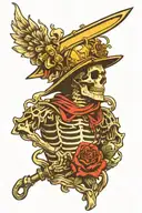 Firefighter skeleton st. florian tattoo design idea