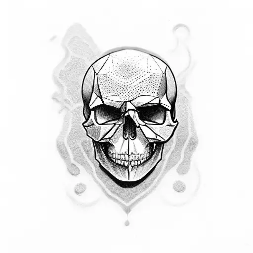 half skull half smiley face tattoo design idea