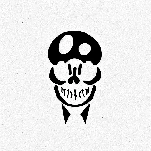 half skeleton half smiley face tattoo design idea