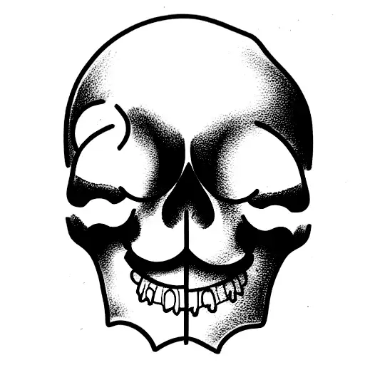 half skull half smiley face tattoo design idea