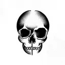 half skull half smiley face tattoo design idea