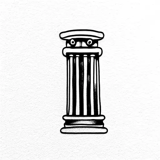 greek column tattoo design idea