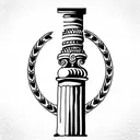 greek column tattoo design idea