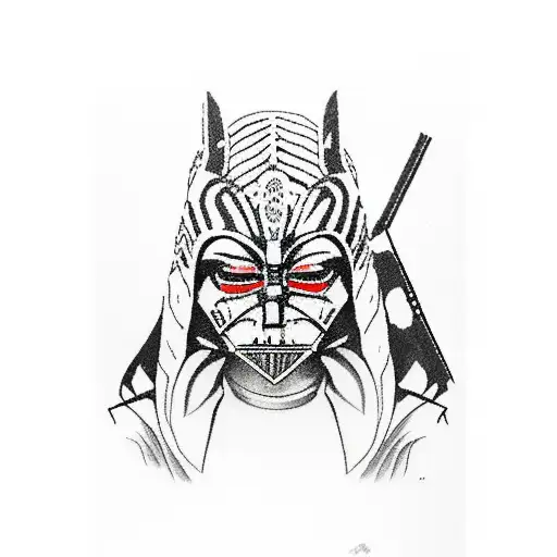 Darth Vader and ahsoka sleeve tattoo design idea