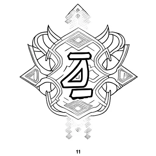 A tattoo of the number 151 formed by the silhouette of Mewtwo from Pokemon, combining the client's favorite things tattoo design idea