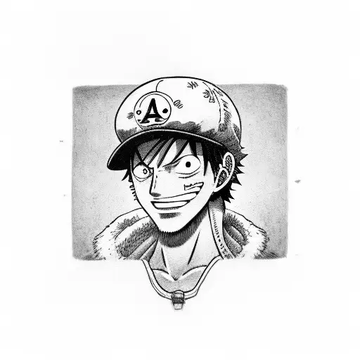 Ace One Piece character wearing a developer hat tattoo design idea