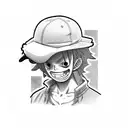 Ace One Piece character wearing a developer hat tattoo design idea