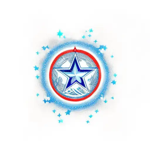 canon with blue stars  tattoo design idea