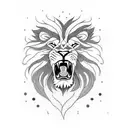 Lion angry tattoo design idea