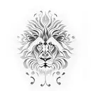 Lion angry tattoo design idea