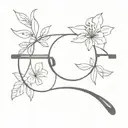 eyeglass with flowers  tattoo design idea