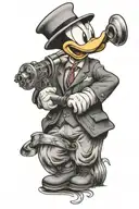 gangster donald duck tattoo design idea