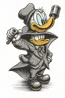 gangster donald duck tattoo design idea
