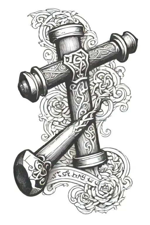 hammer with my dad memorial tattoo design idea