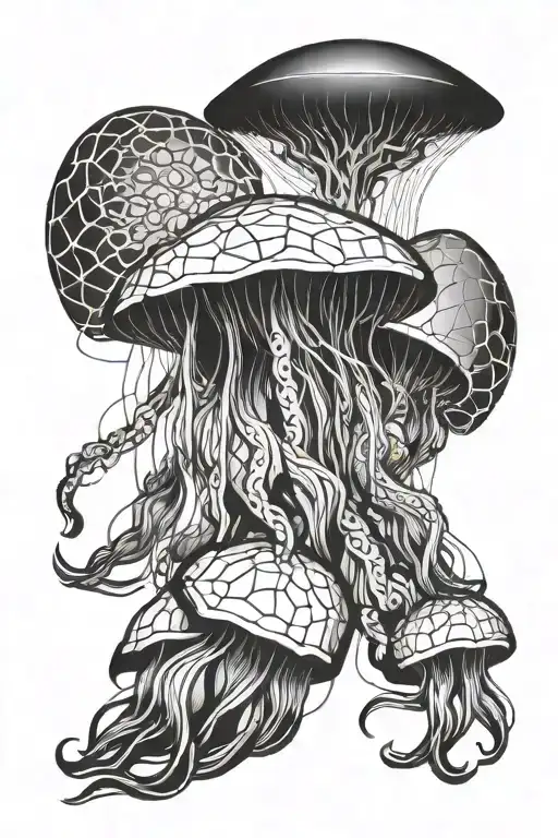 badass jelly fish tattoo design idea