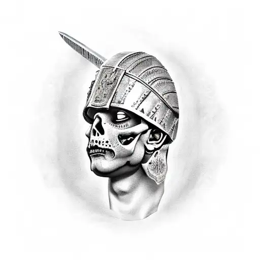 undead Roman centurion tattoo design idea