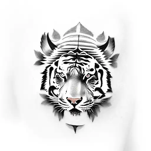 arm tattoo of a full body tiger stalking on high grass tattoo design idea