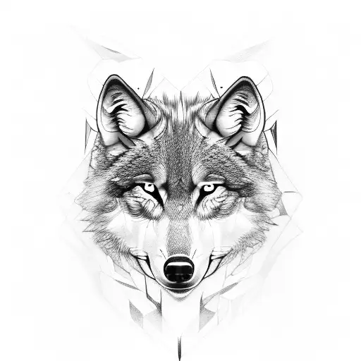 three head wolf tattoo design idea